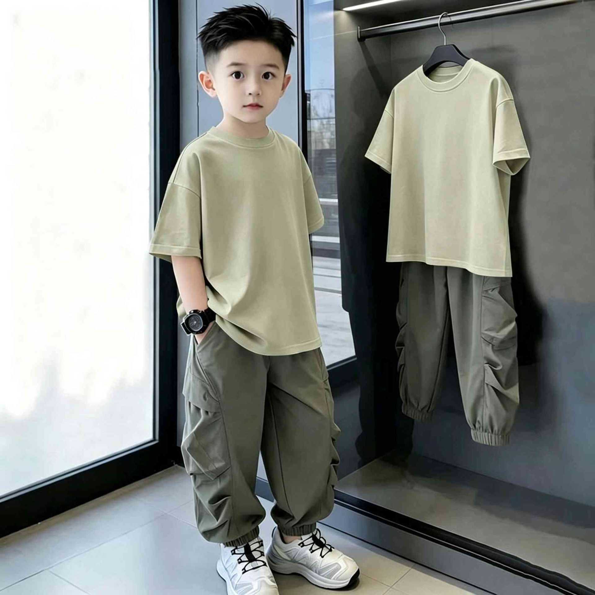Casual Loose Printed Short Sleeve Letter T-Shirt for Kids