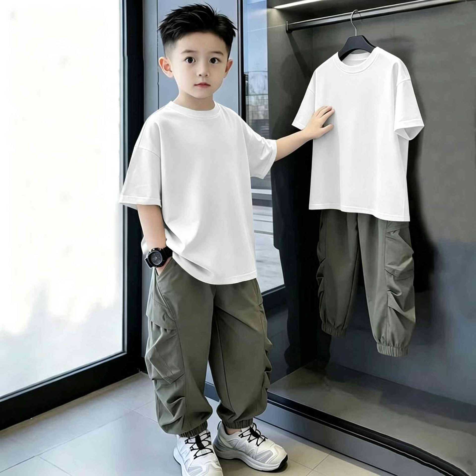 Casual Loose Printed Short Sleeve Letter T-Shirt for Kids