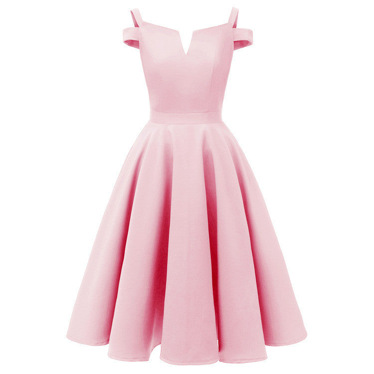 Women's Sling Small V Neck Elegant Dress