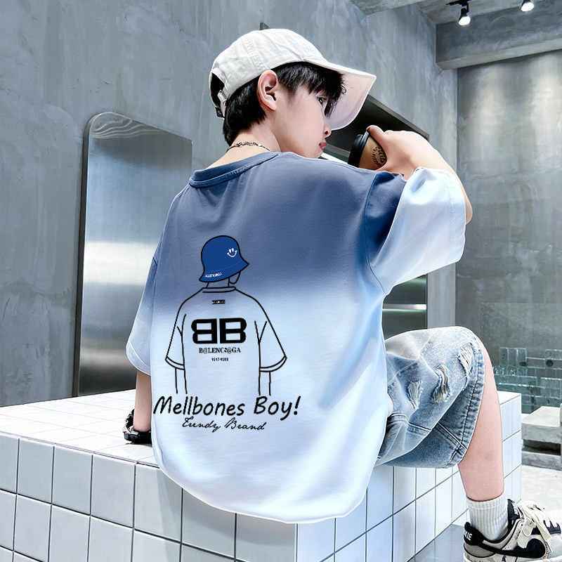 Boy's Short Sleeve T-Shirt, Big Kids, Loose Fit for Boys