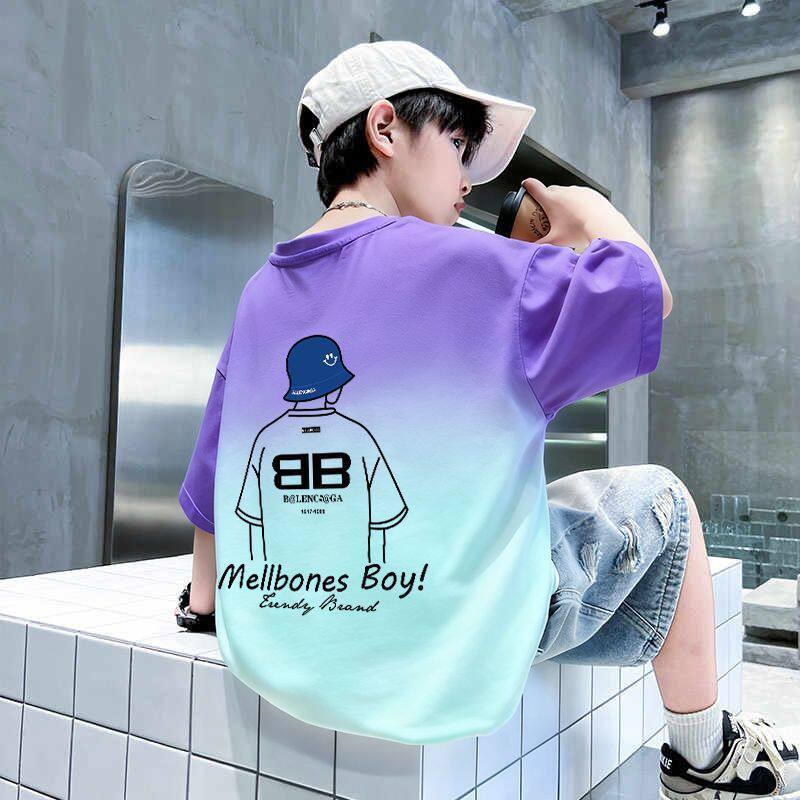 Boy's Short Sleeve T-Shirt, Big Kids, Loose Fit for Boys