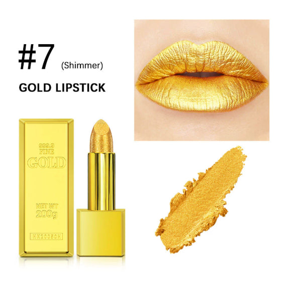 Velvet Matte Non-stick Cup Is Not Easy To Fade Fashionable Shiny Gold Powder Lipstick