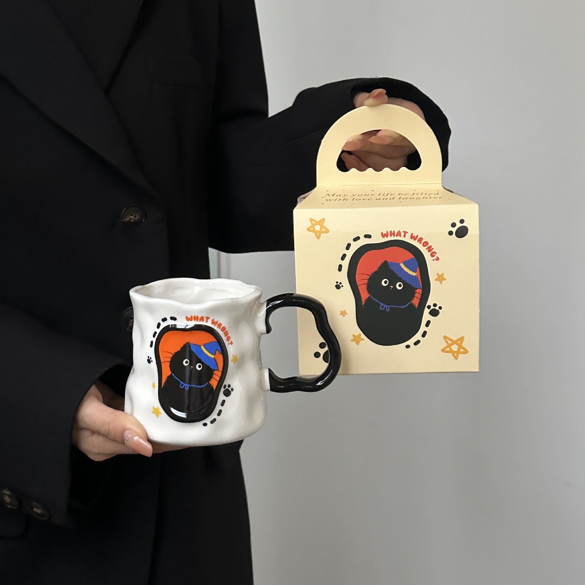 Cup Ceramic Hand High Sense Water Cup Box