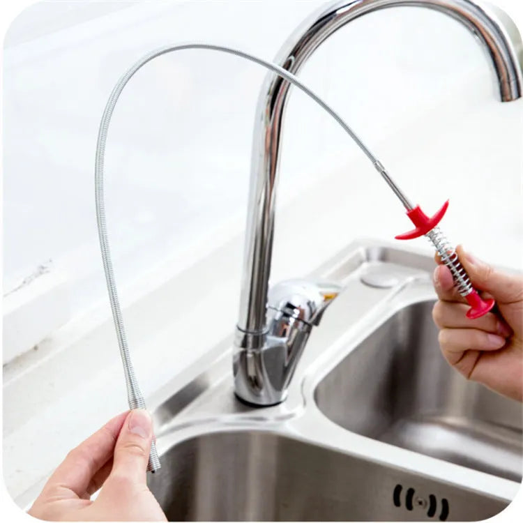 60CM Sewer Dredger Spring Pipe Dredging Tool Household Hair Cleaner Drain Clog Remover Cleaning Tools Household For Kitchen Sink Kitchen Gadgets - Bellarte Enchanté 60CM Sewer Dredger Spring Pipe Dredging Tool Household Hair Cleaner Drain Clog Remover Cleaning Tools Household For Kitchen Sink Kitchen Gadgets