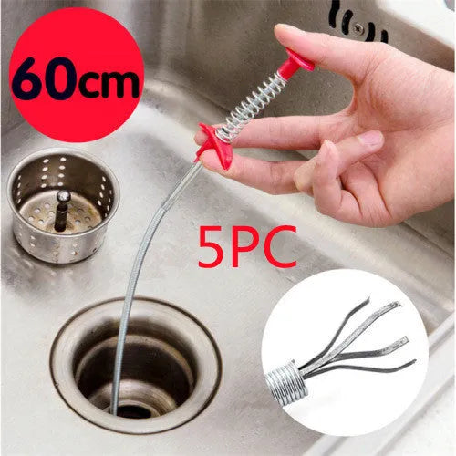 60CM Sewer Dredger Spring Pipe Dredging Tool Household Hair Cleaner Drain Clog Remover Cleaning Tools Household For Kitchen Sink Kitchen Gadgets - Bellarte Enchanté 60CM Sewer Dredger Spring Pipe Dredging Tool Household Hair Cleaner Drain Clog Remover Cleaning Tools Household For Kitchen Sink Kitchen Gadgets