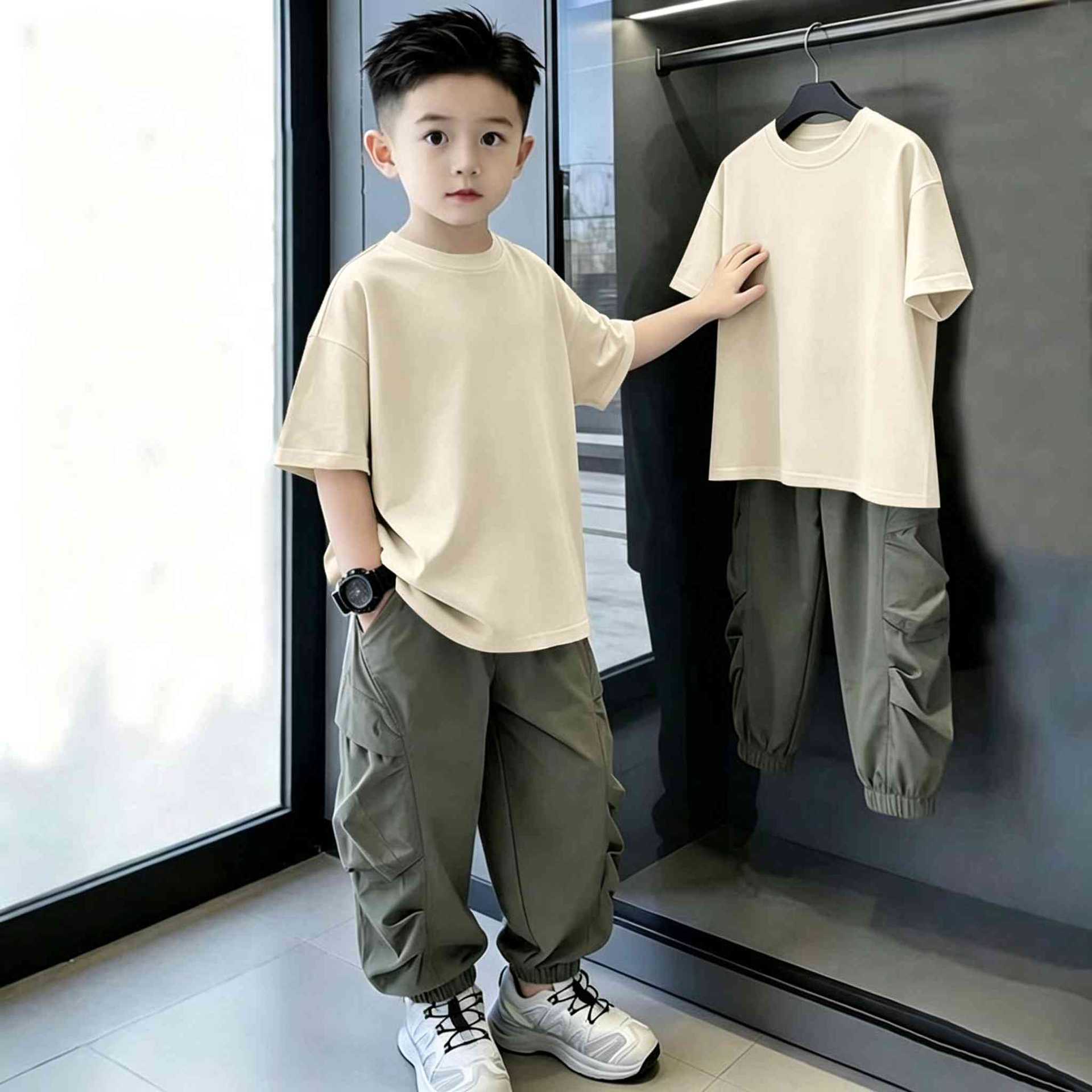Casual Loose Printed Short Sleeve Letter T-Shirt for Kids