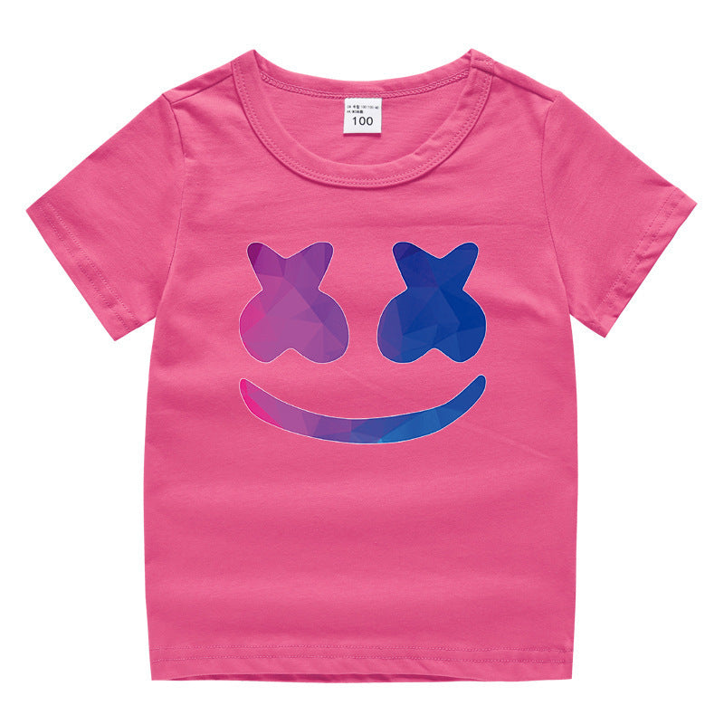 Cotton short sleeved round neck