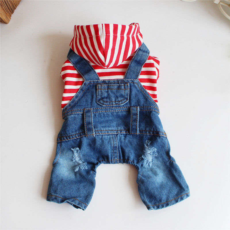 Pet Clothes Four Leg Denim One-piece Suit