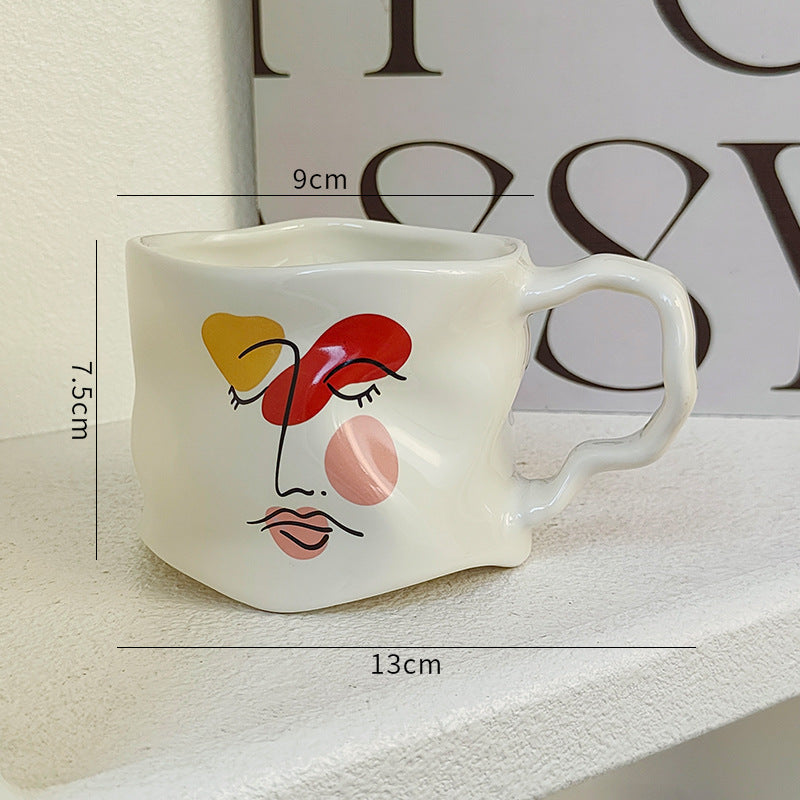 Creative, High-end Mug With Textured, Hand-painted Design