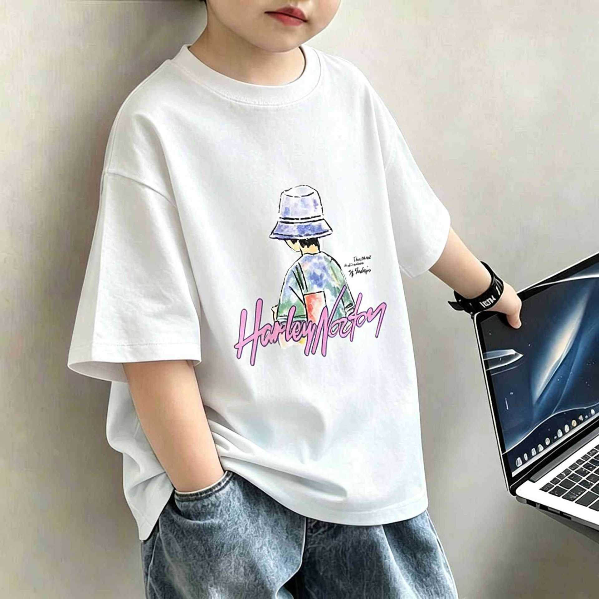 Boys' Short Sleeve T-Shirt, Trendy and Cool Casual Top for Kids