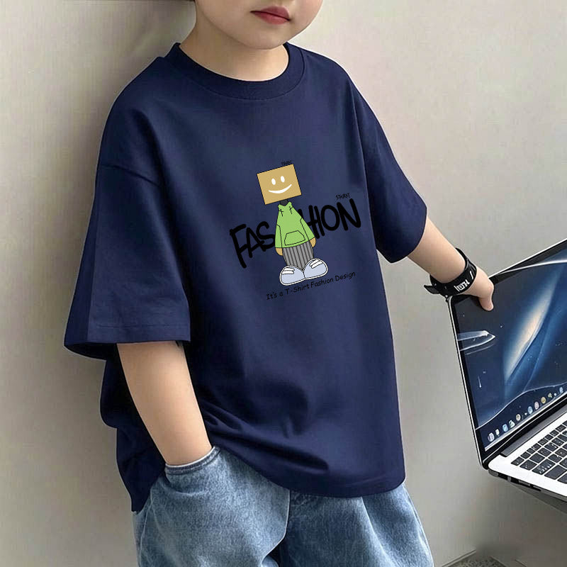 Casual Loose Short Sleeve T-Shirt for Boys