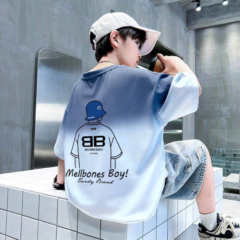 Boy's Short Sleeve T-Shirt, Big Kids, Loose Fit for Boys