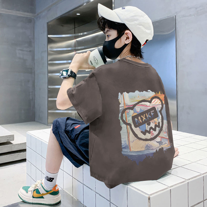 Children's Boy Short Sleeve T-Shirt Kids Baby Half Sleeve Top Medium and Large Size