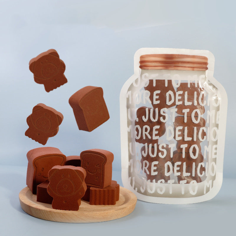 6PCS Kapmore Cute Makeup Sponge Cartoon Bear Toast Decor Cosmetic Puff with Bag - Bellarte Enchanté 6PCS Kapmore Cute Makeup Sponge Cartoon Bear Toast Decor Cosmetic Puff with Bag