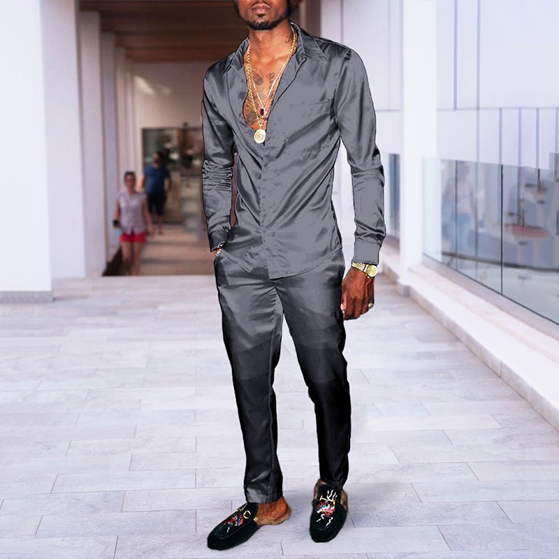 Hip Hop Style Fashion 3D Printing Casual Long Sleeve Shirt Suit