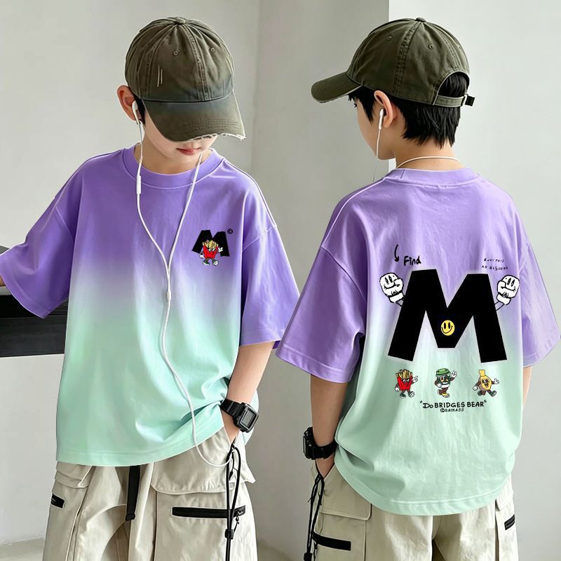 Boy's Gradient  T-Shirt Soft and Stylish Top for Kids