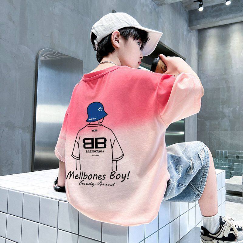 Boy's Short Sleeve T-Shirt, Big Kids, Loose Fit for Boys