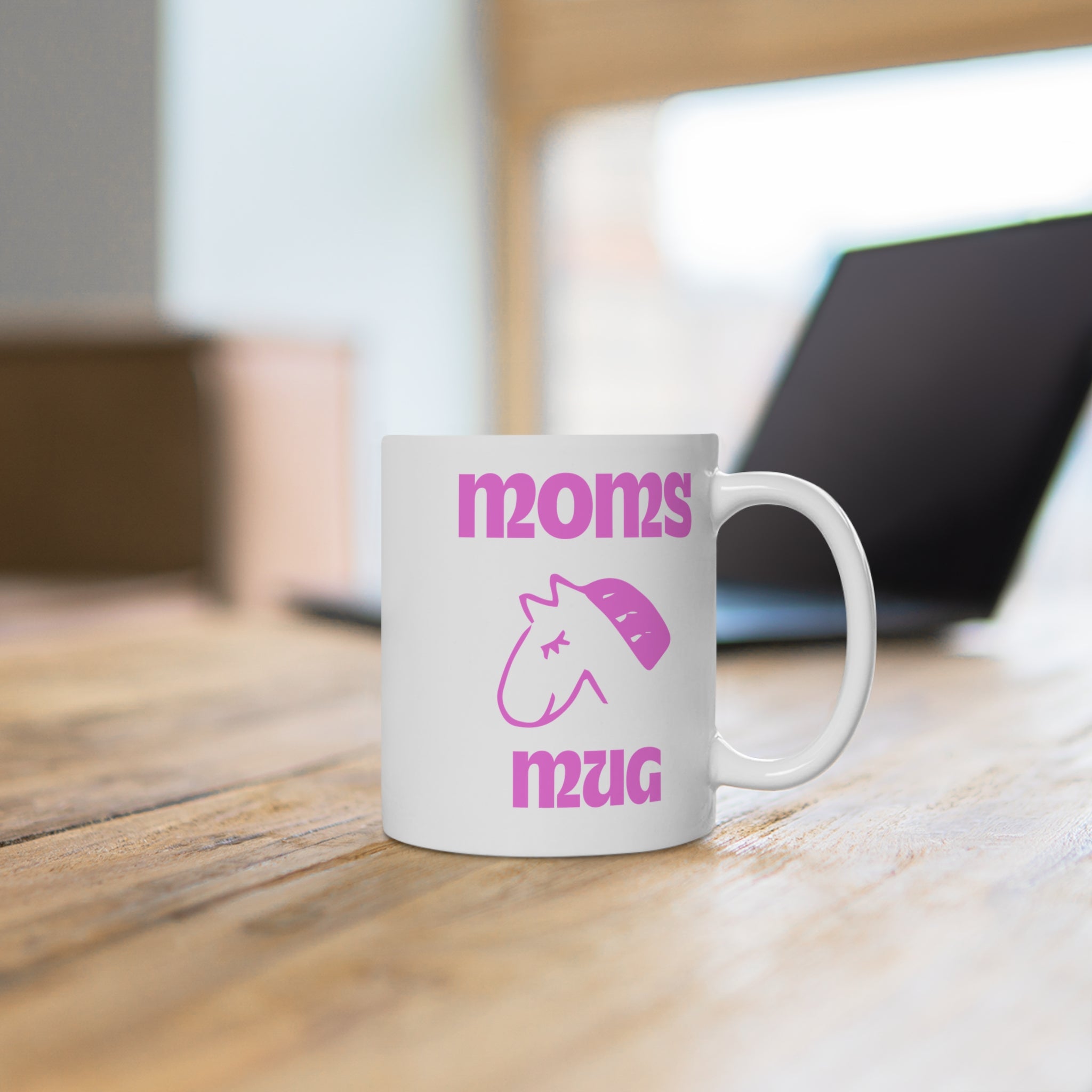 Mom’s Mug Ceramic Coffee Cup with Cute Pink Unicorn Design