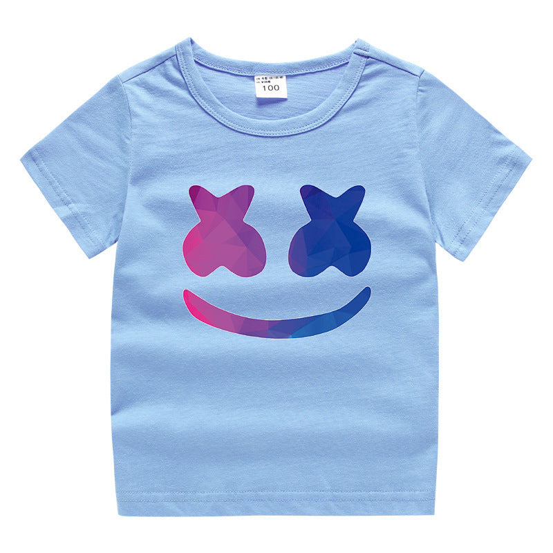 Cotton short sleeved round neck