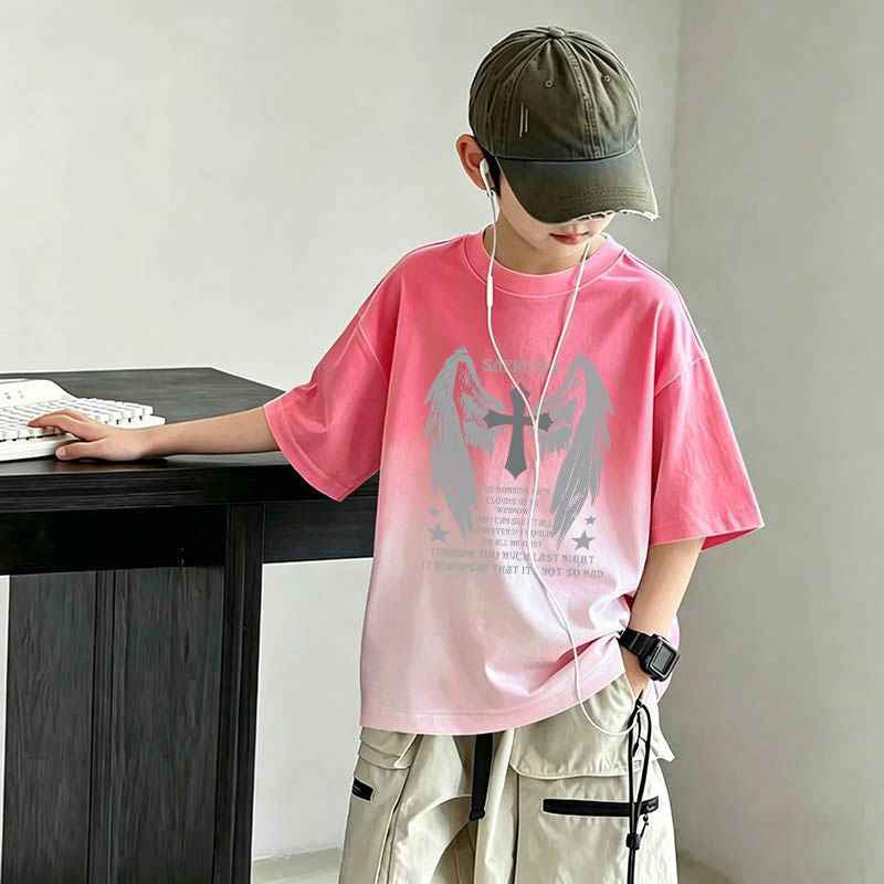 Children's Short Sleeve T-Shirt Loose Half Sleeve Casual Kids Clothes for Boys