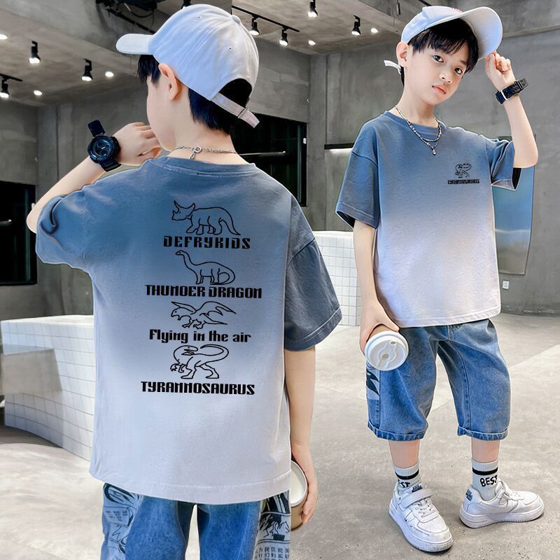 Children's Printed Holiday-Style Breathable T-Shirt for Boys
