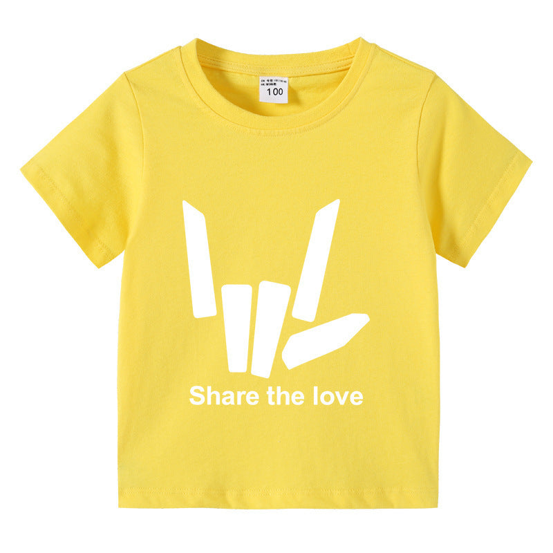 Children's summer short sleeved T-shirt