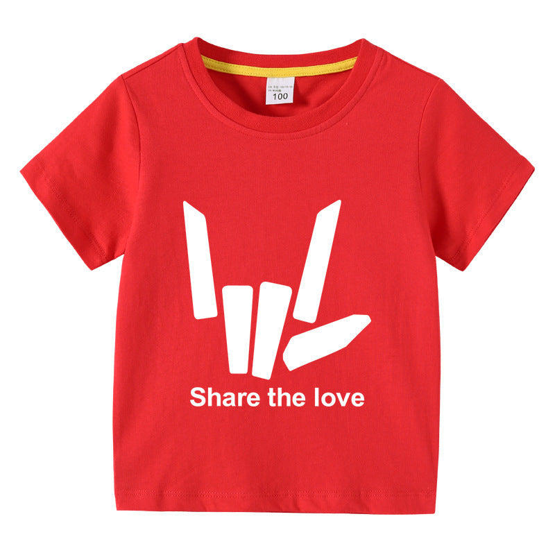 Children's summer short sleeved T-shirt
