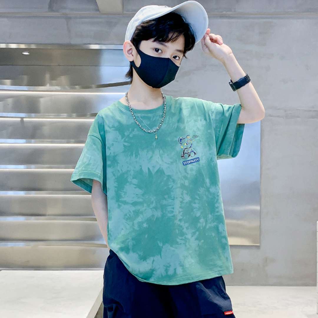 Boy's Short Sleeve T-Shirt, Cool Bear Design Casual Top for Kids