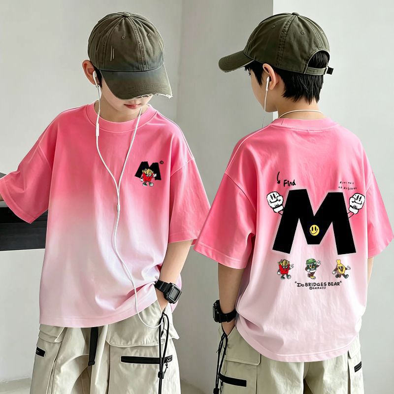 Boy's Gradient  T-Shirt Soft and Stylish Top for Kids