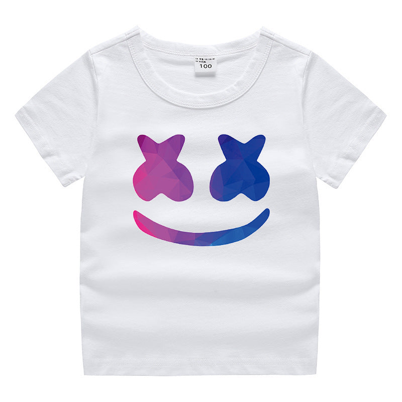 Cotton short sleeved round neck