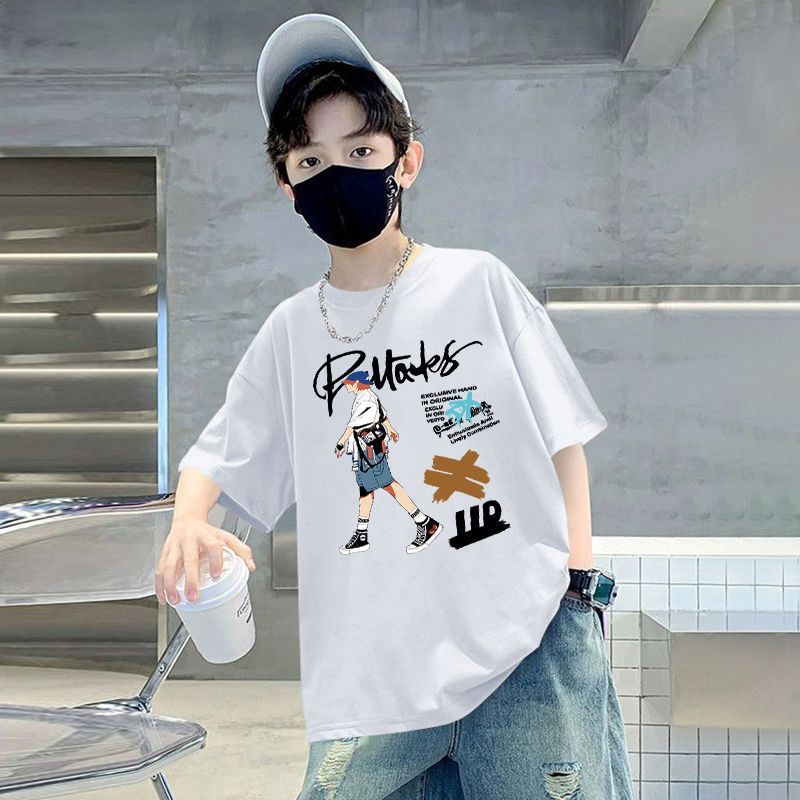 Children's Boy Short Sleeve T-Shirt  Kids Baby Half Sleeve Top for Medium and Large Sizes