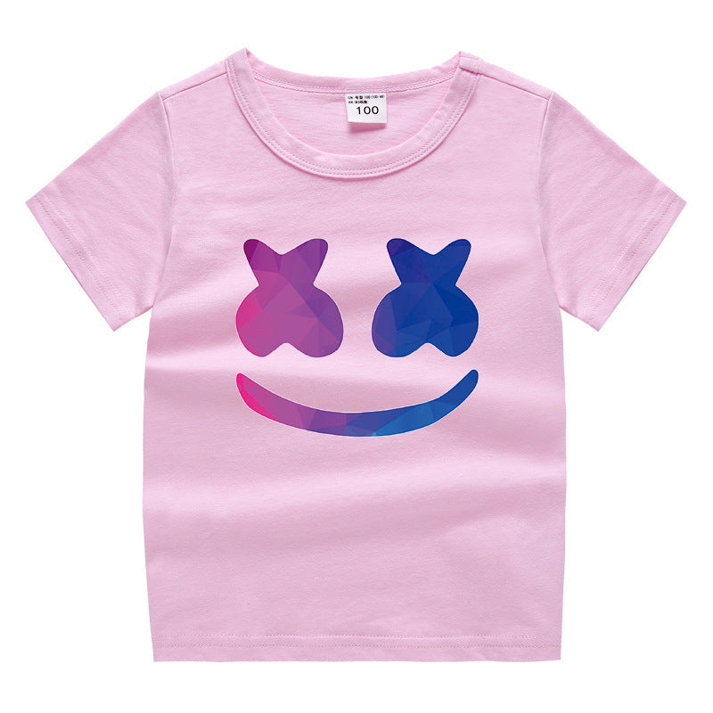 Cotton short sleeved round neck