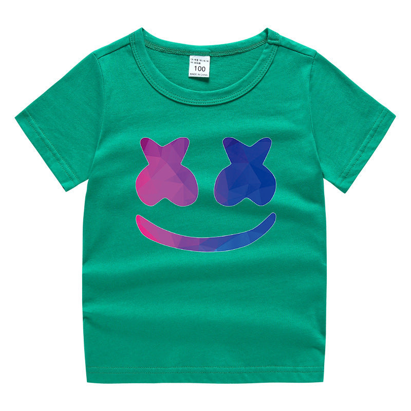 Cotton short sleeved round neck