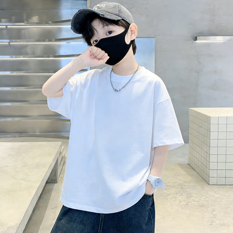 Boy's Short Sleeve T-Shirt Pure Casual Cool Style Mid to Large Kids