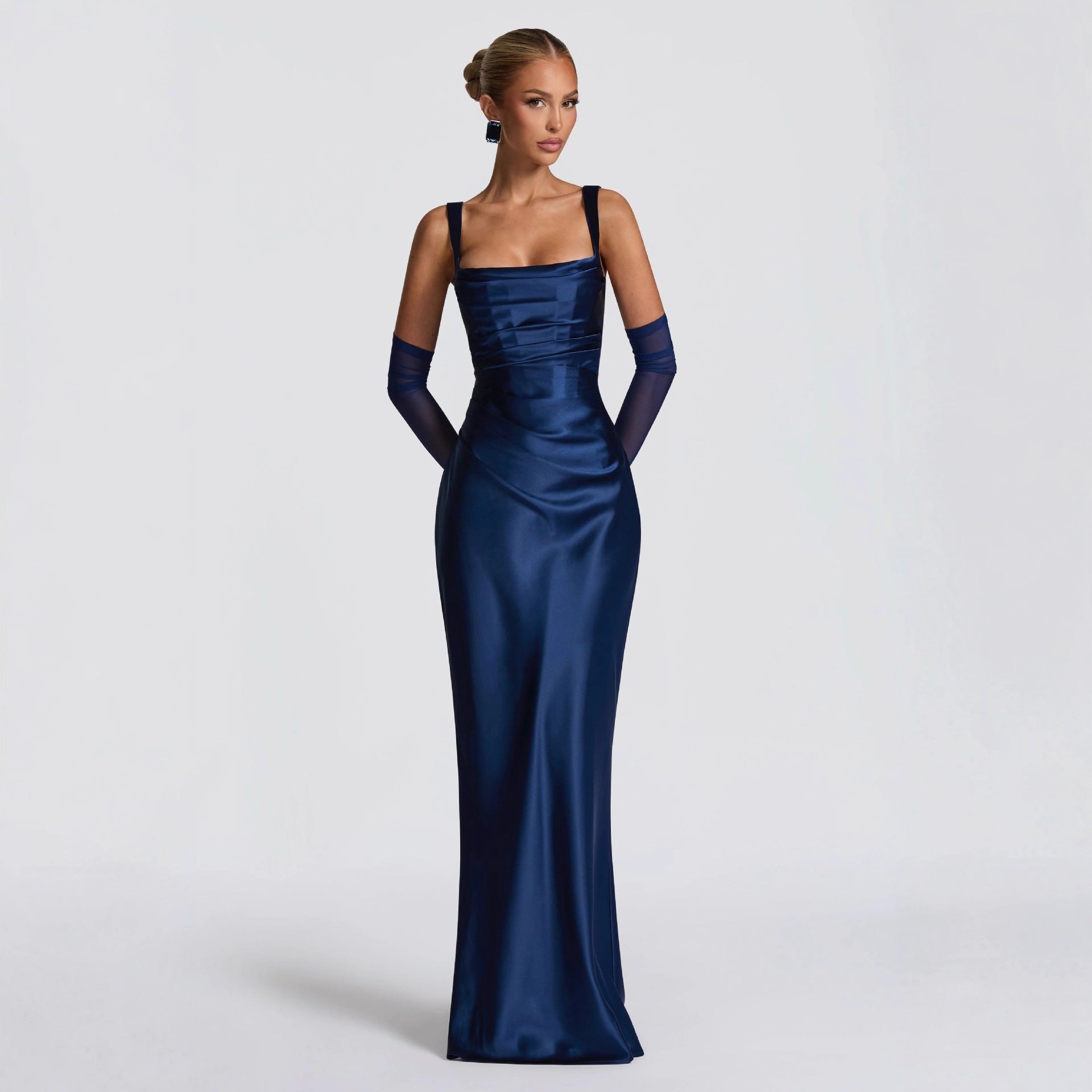 Sleeveless Sling Maxi Dress - Elegant High-Waist Design