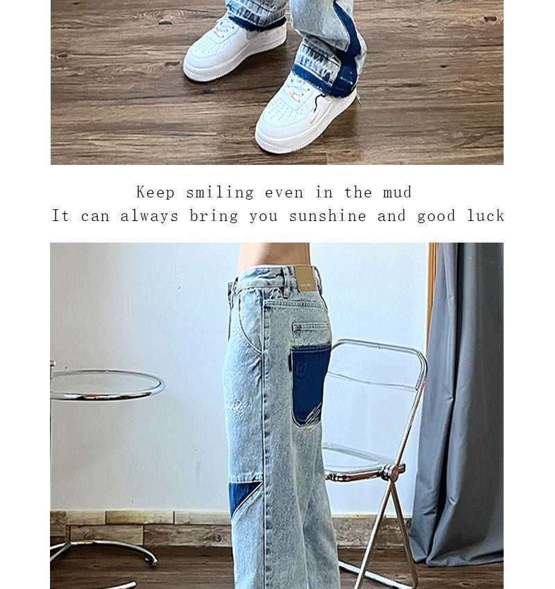 High Street Fashion Brand Washed Worn Jeans