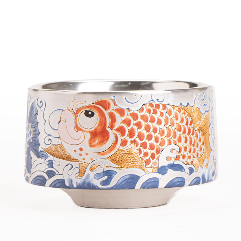 Handmade Porcelain Silver Gilded Tea Cup 150ml — Luxury Retro Master Cup with Gift Box