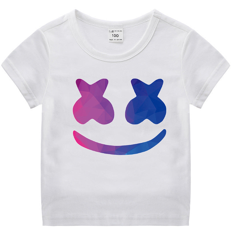Cotton short sleeved round neck