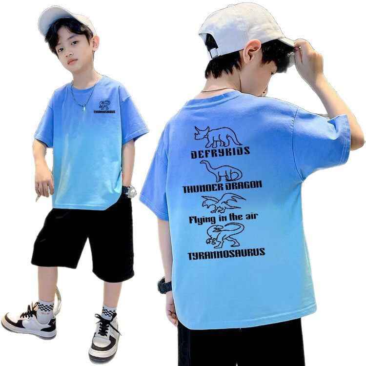 Children's Printed Holiday-Style Breathable T-Shirt for Boys