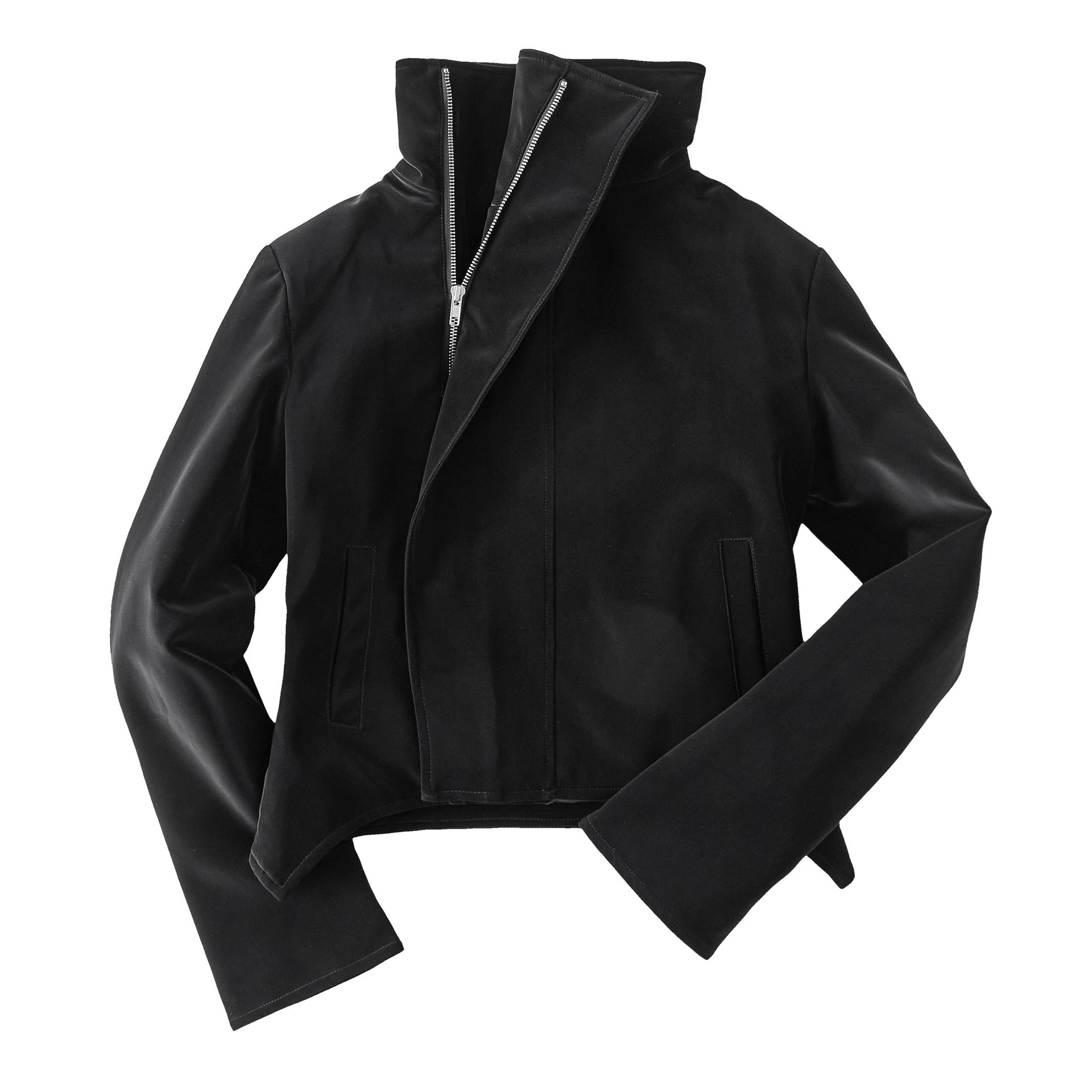Splicing collar zipper versatile leather jacket