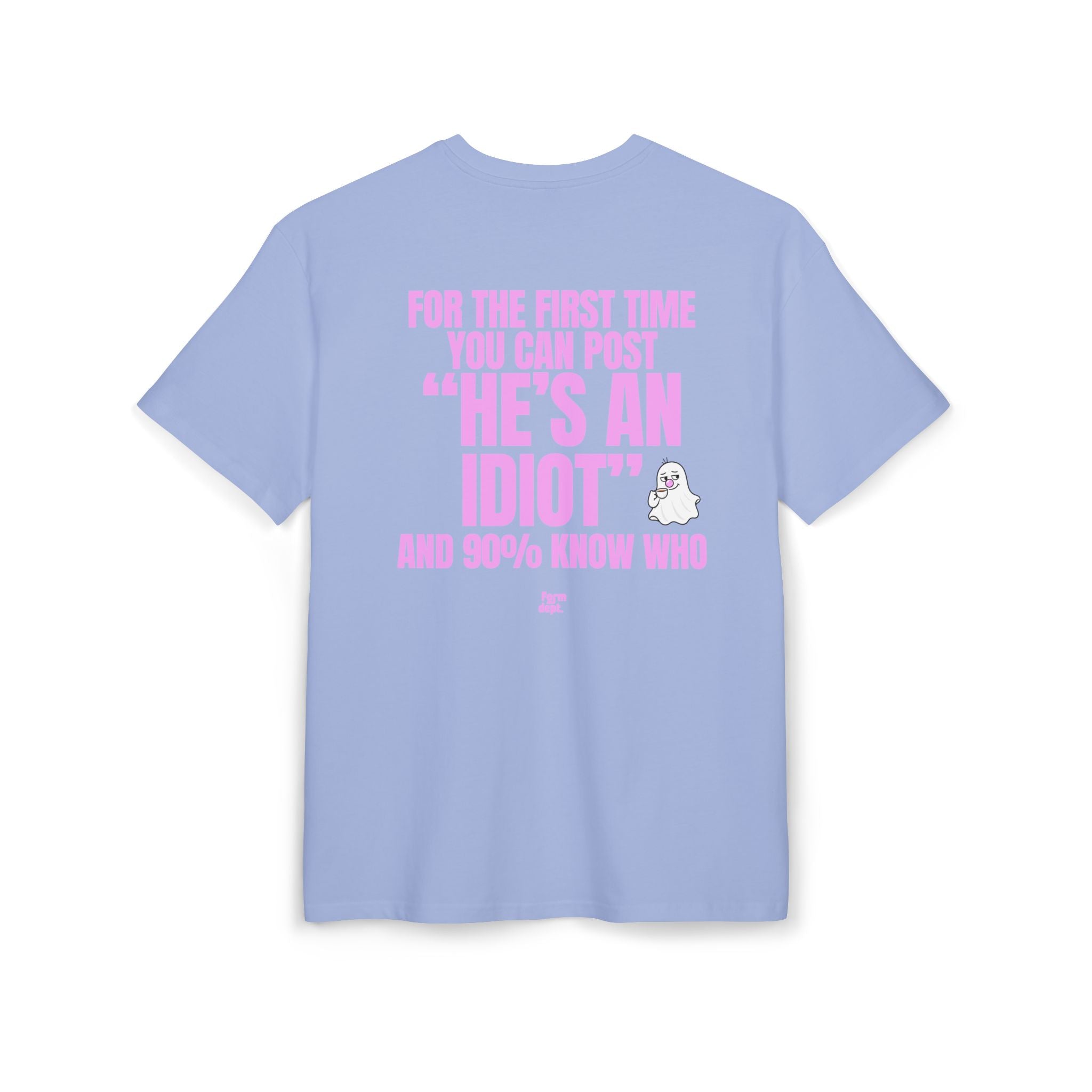 Camiseta oversize unisex «I’ll Eat a Bowl of Water with a Fork» con estampado rosa en la espalda – Form Dept.