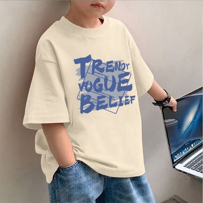 Children's Letter Print Short Sleeve T-Shirt