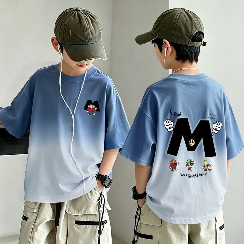 Boy's Gradient  T-Shirt Soft and Stylish Top for Kids