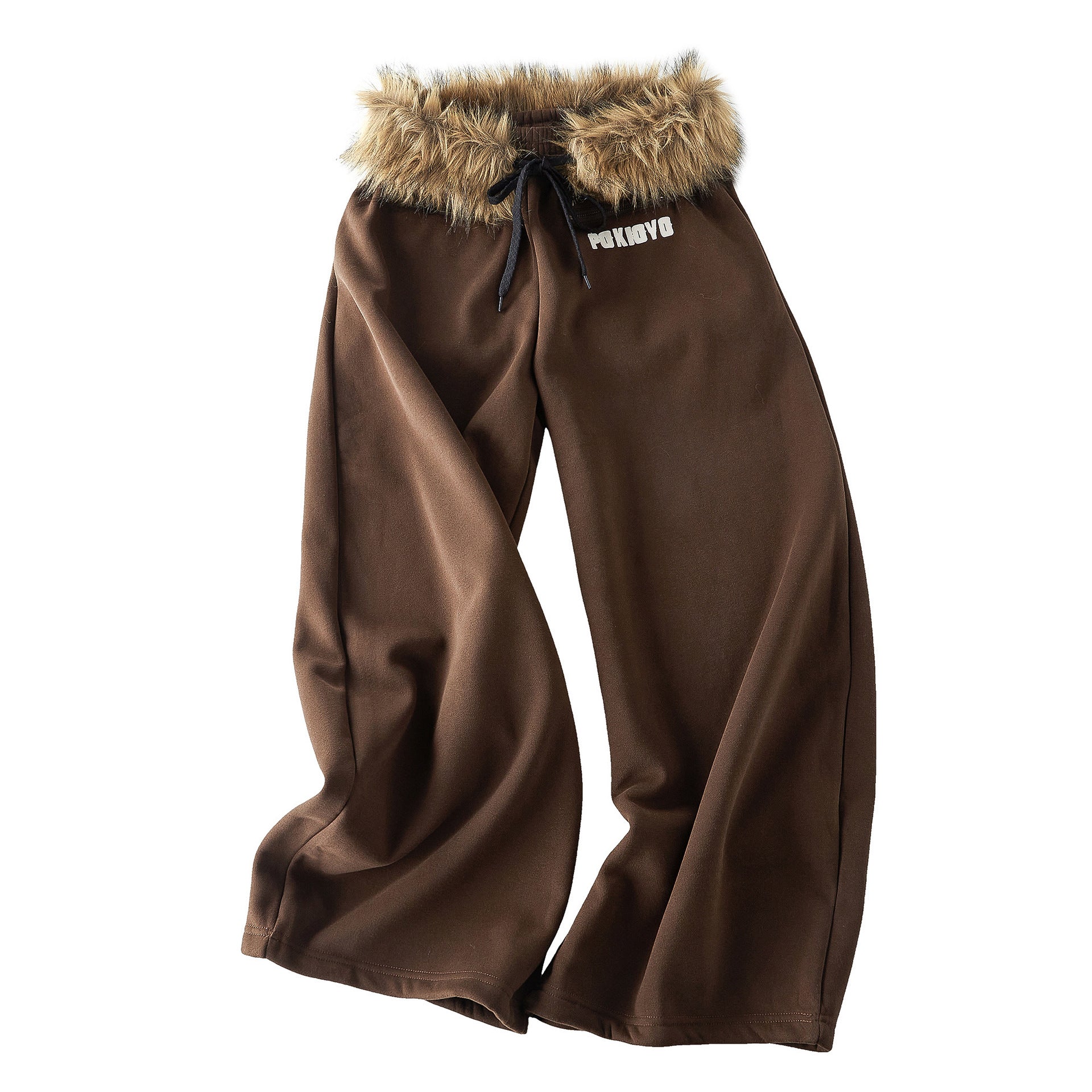 Retro spicy girl plush wide leg pants for women
