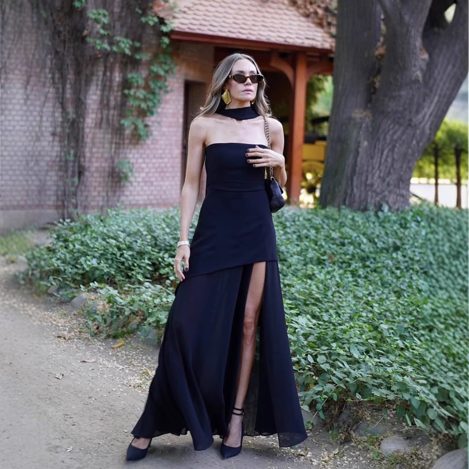 Off-Shoulder Tube Top Maxi Dress - Elegant Sleeveless Design