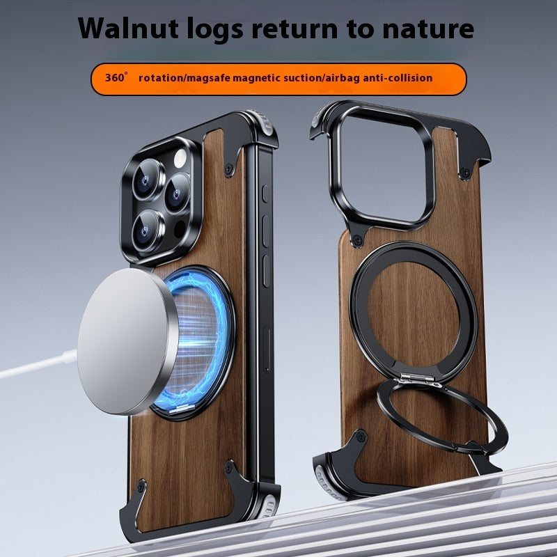 Phone Case Metal 360 Rotating Bracket Frameless Magnetic Suction