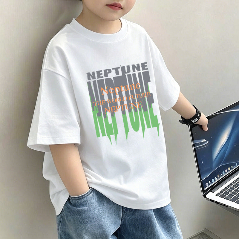 Casual Loose Short Sleeve T-Shirt for Boys