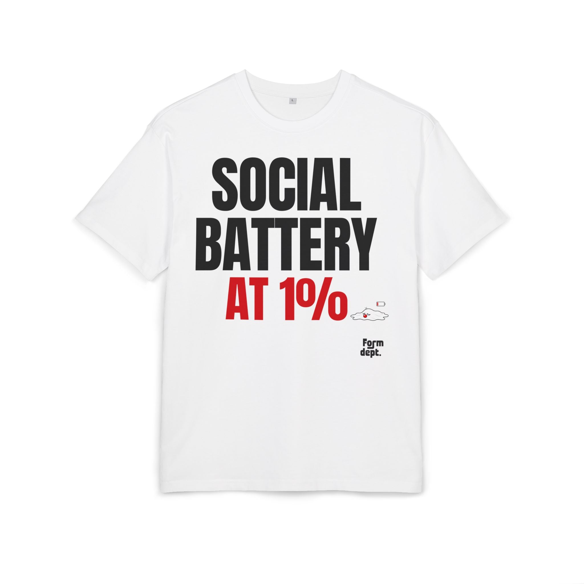 Social Battery at 1% Funny Graphic T-Shirt