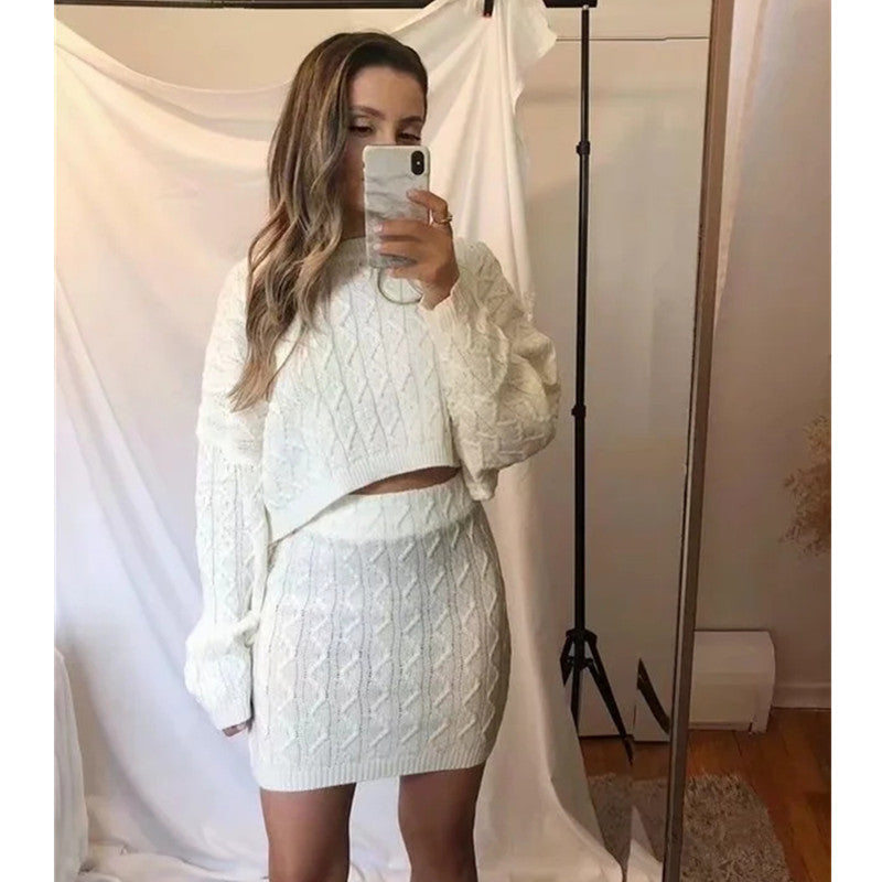 Spring And Autumn Retro Twist Knitted Round Neck Loose Pullover Sweater