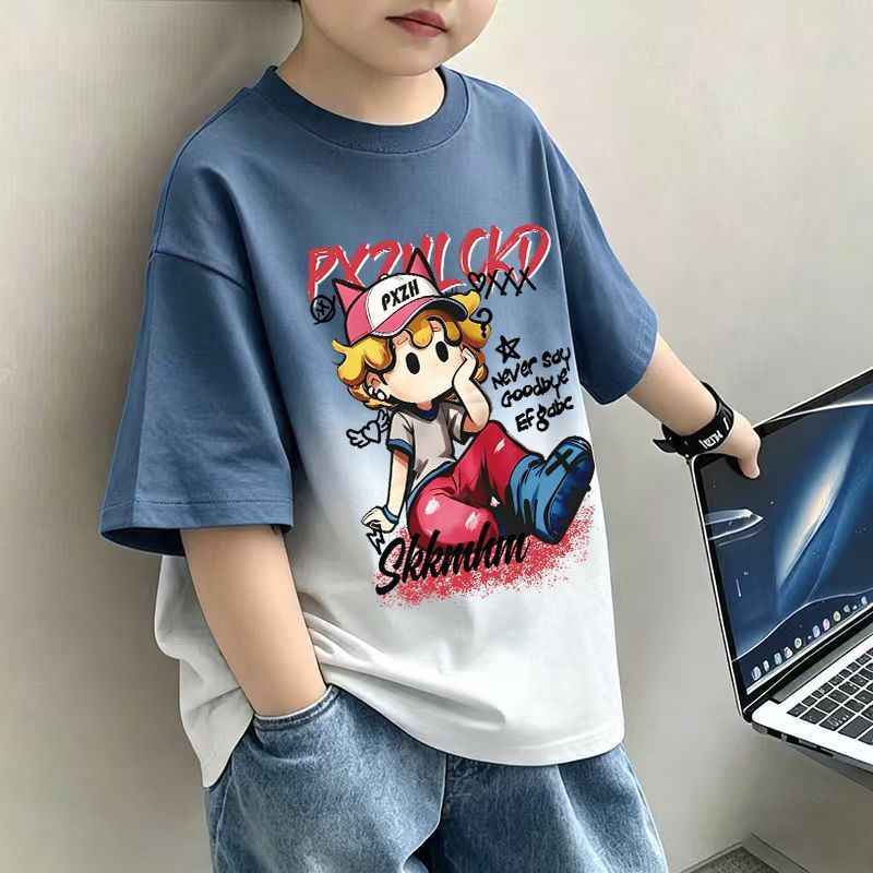 Children's Color-Blocked Short Sleeve T-Shirt Boy